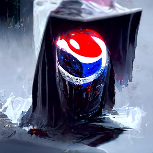 Sinister Pepsi Logo in Fantasy Art Style