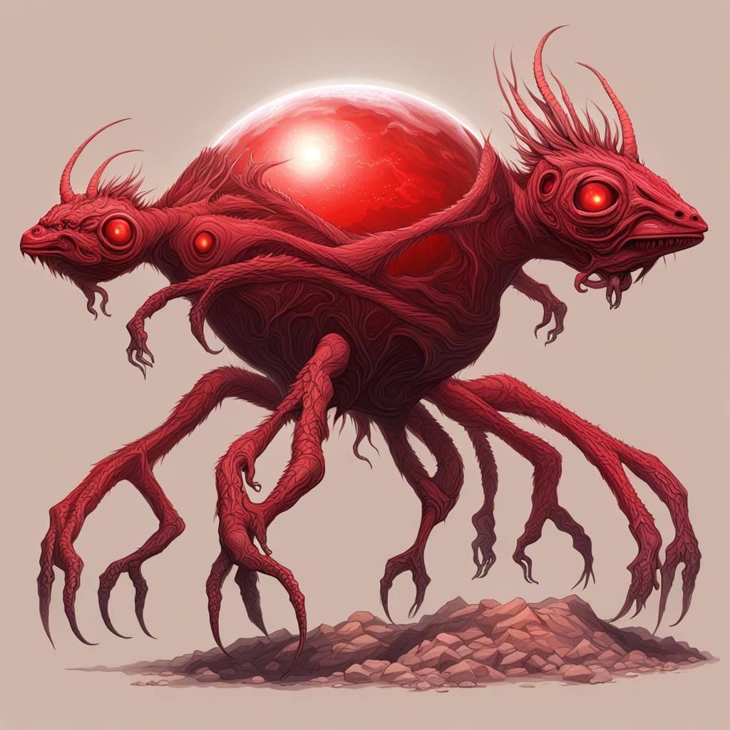 Alien Life on Exoplanet: Speculative Biology Illustration