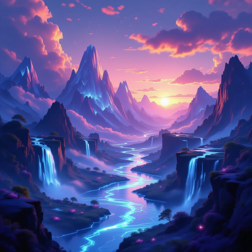 Otherworldly Crystal Mountains at Golden Hour