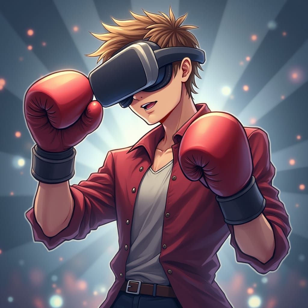 Anime Guy in VR Boxing Match