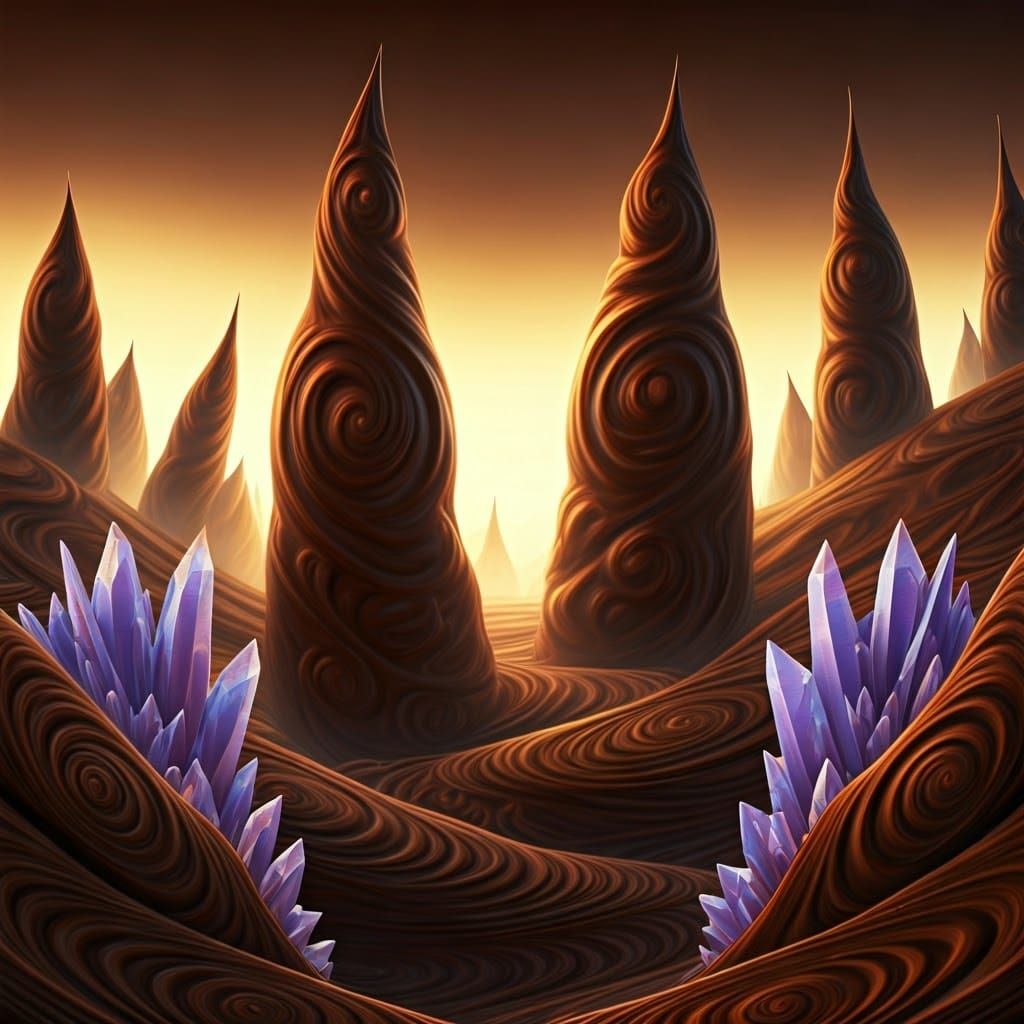 Chocolate Kingdom: Ethereal Fantasy Landscape in Dreamlike M...