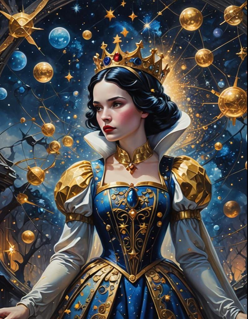 Snow White Space Queen with Constellations