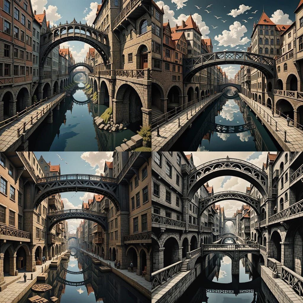 Escherian Bridge Connects Reality and Fiction