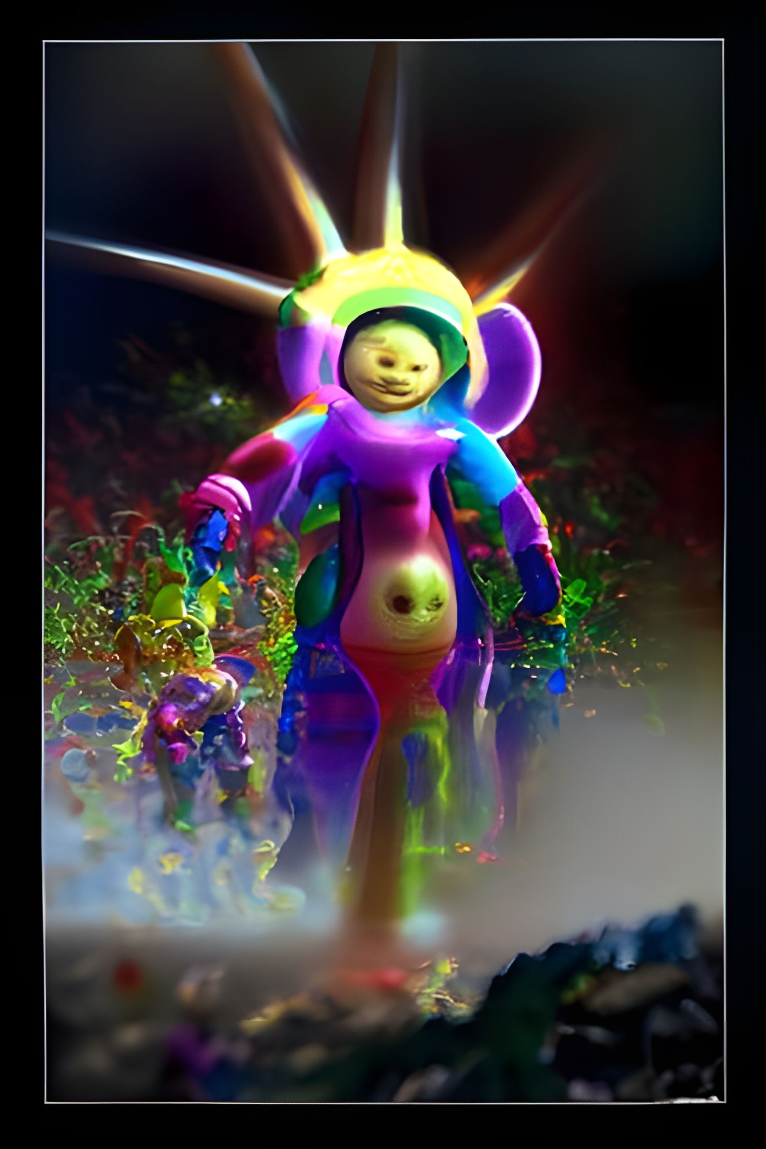 Hyperdetailed Teletubbies in Iridescent Cosmic Radiation
