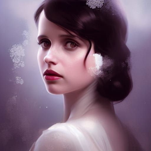 Snow White Portrait by Rutkowski, Artgerm, and Mucha