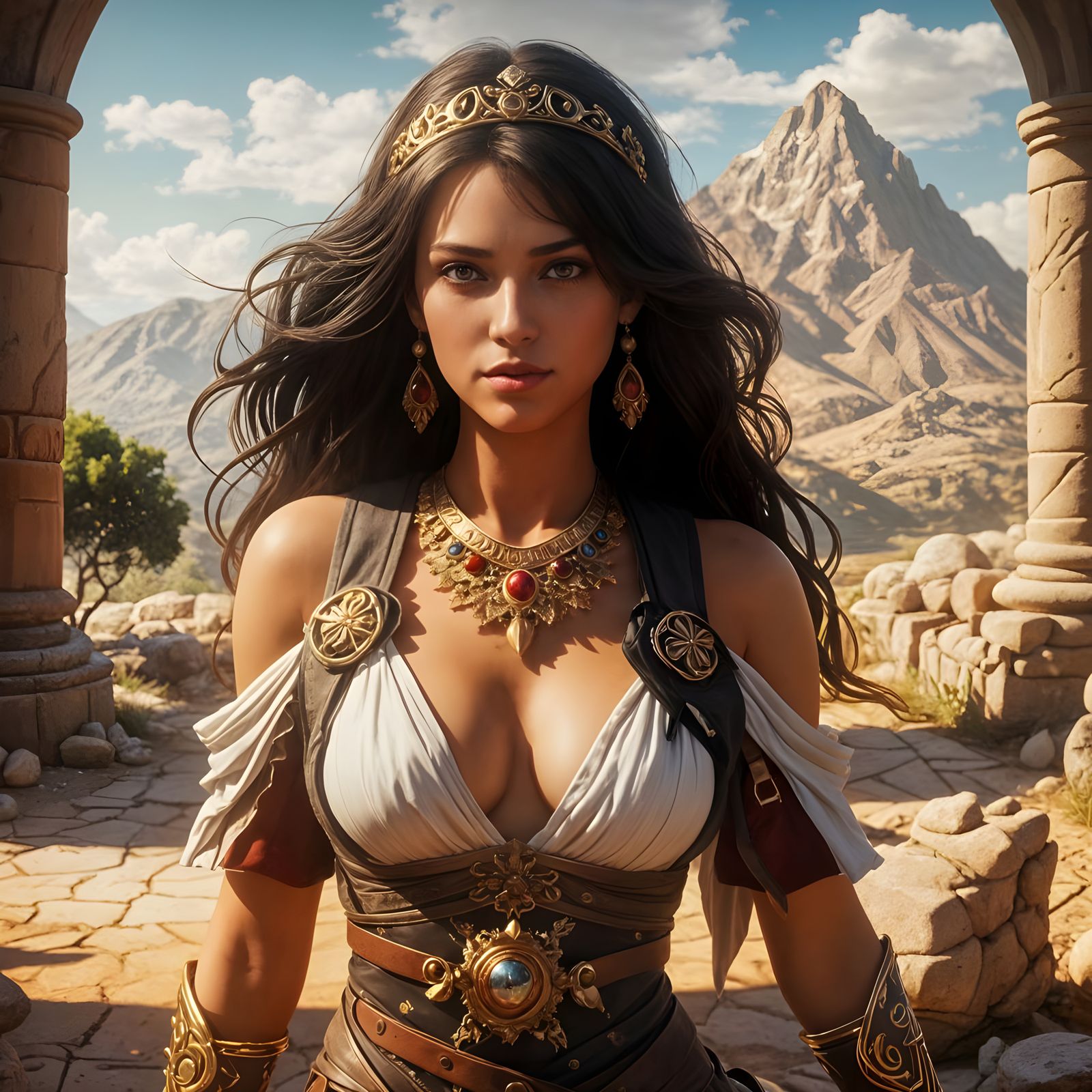 Beautiful Woman with Blue Eyes in Hyperrealistic Detail