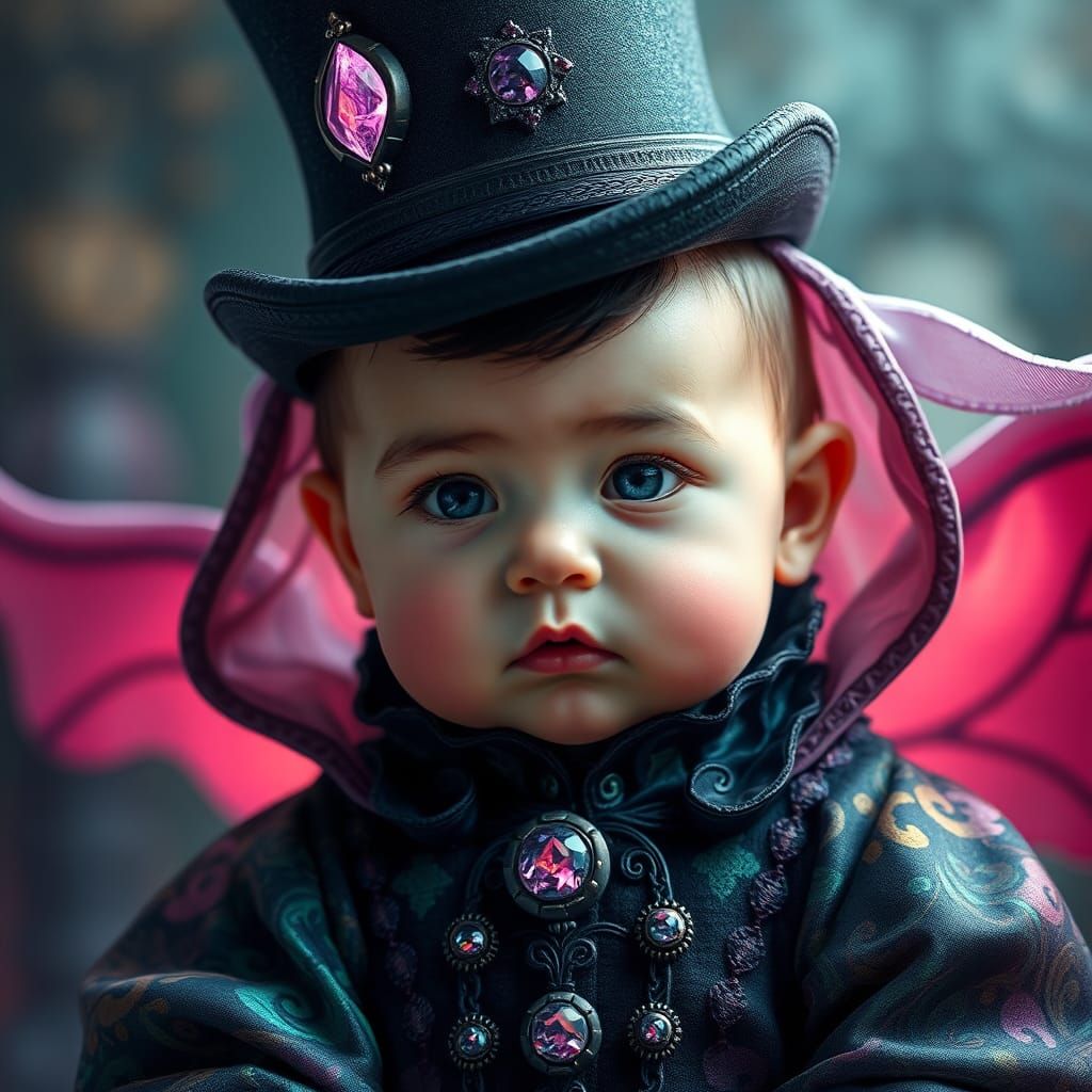 Baby Necromancer Portrait in Victorian Style