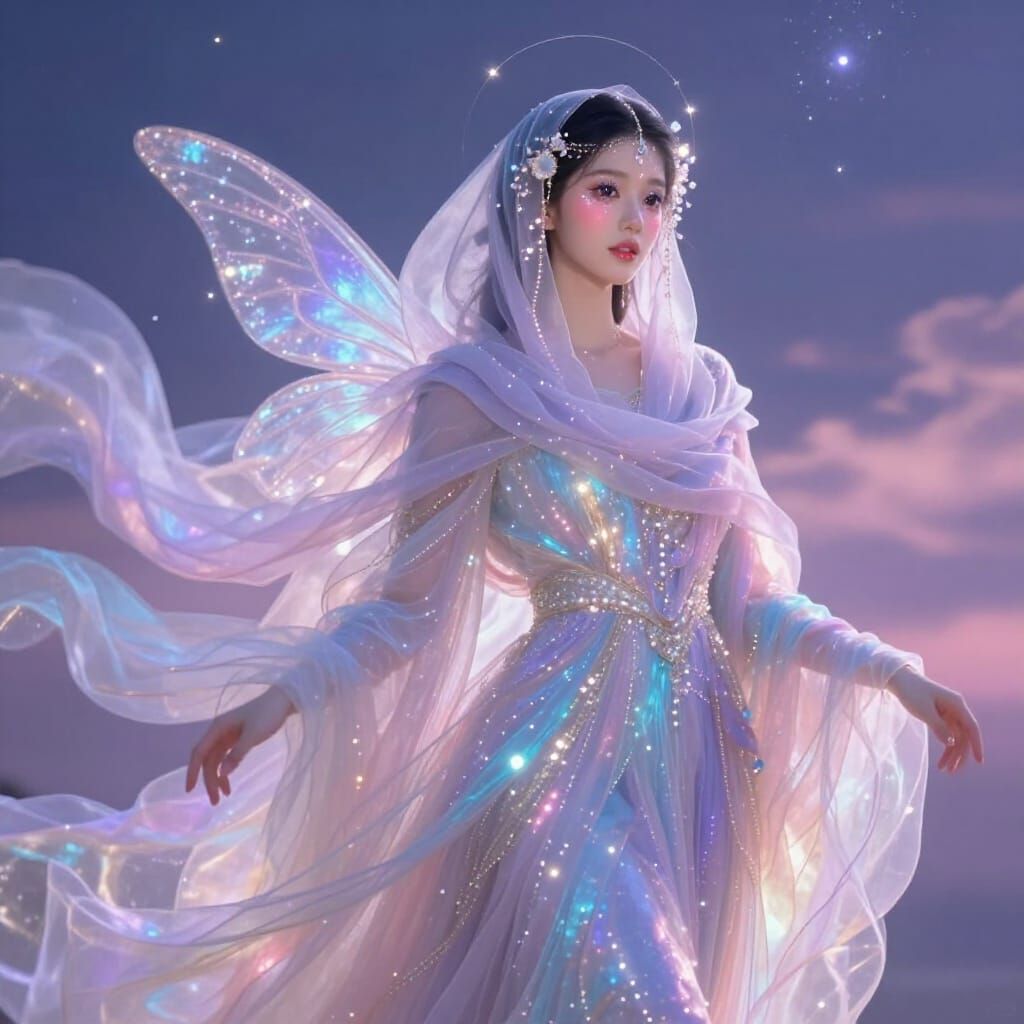 Ethereal Muslim Princess Born of Light and Celestial Colors