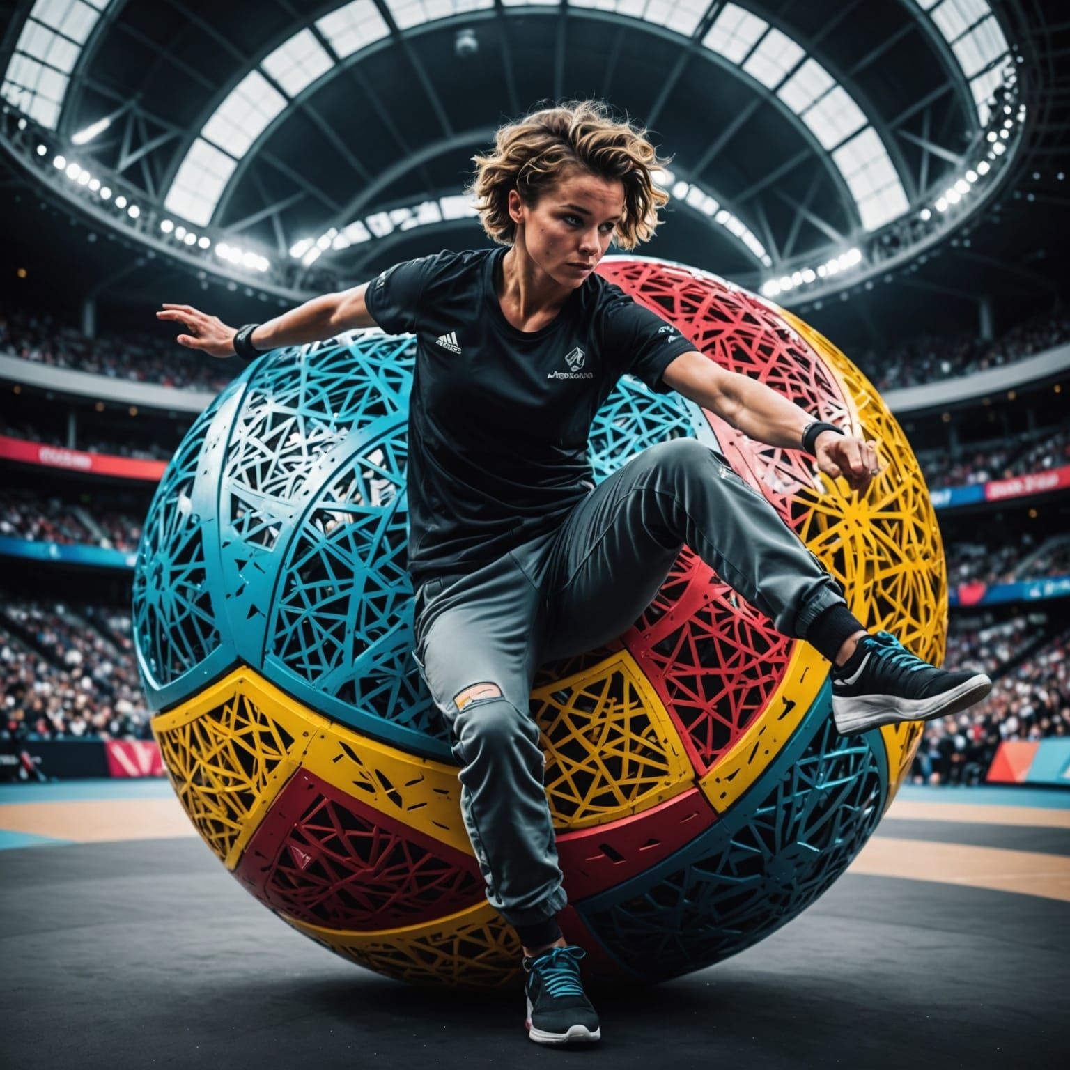 Hyperrealistic Aussie Breakdancer at Paris Olympics
