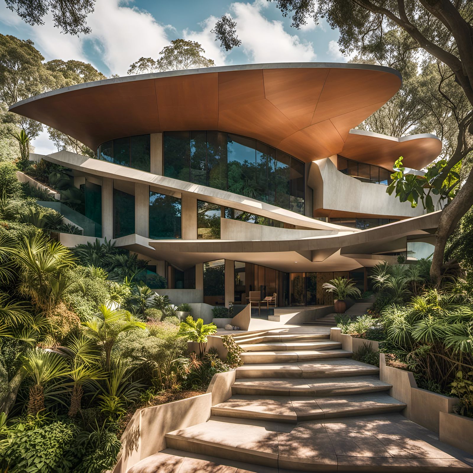 Futuristic Hilltop House in Maximalist Style