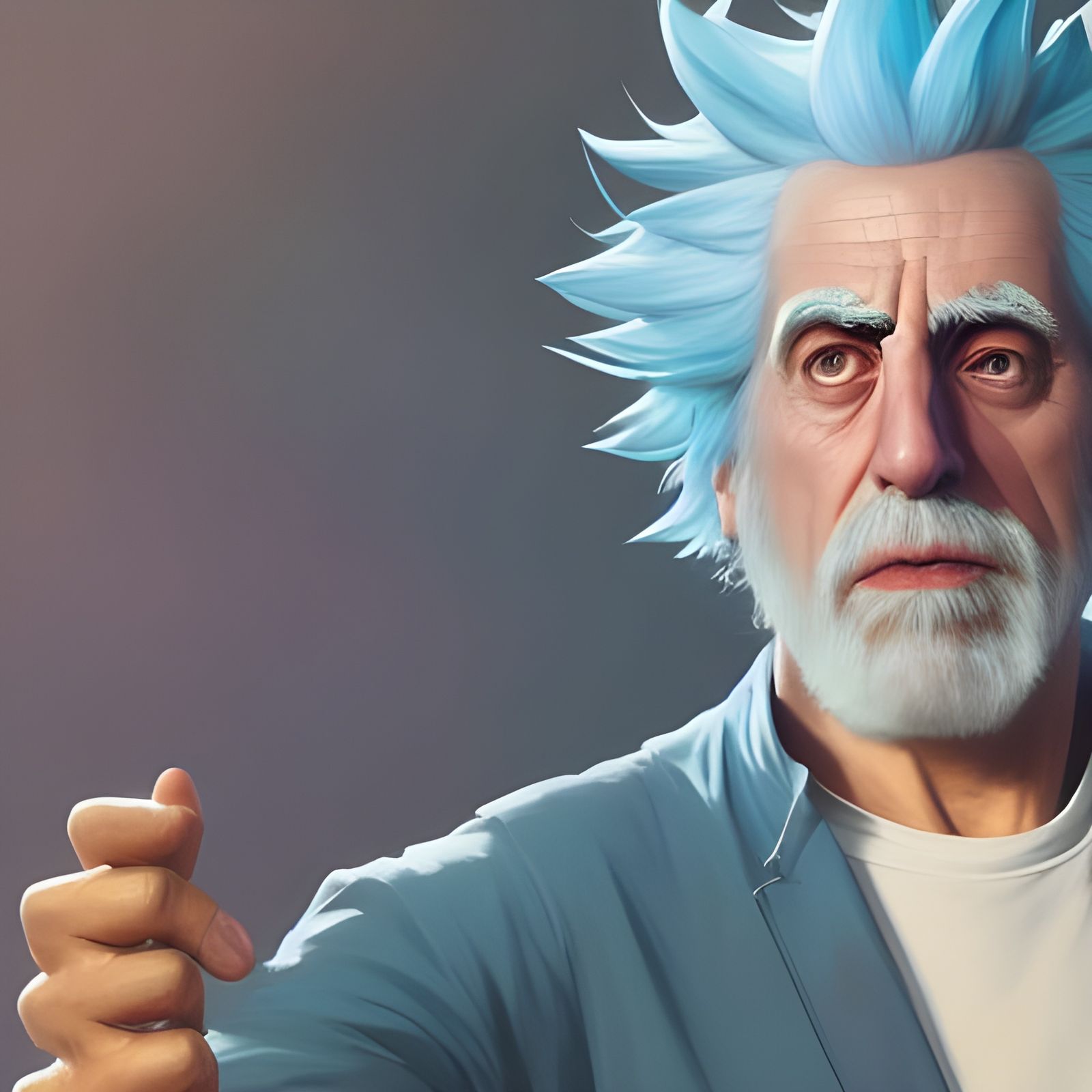Hyperrealistic Rick Sanchez Portrait in 8k Resolution