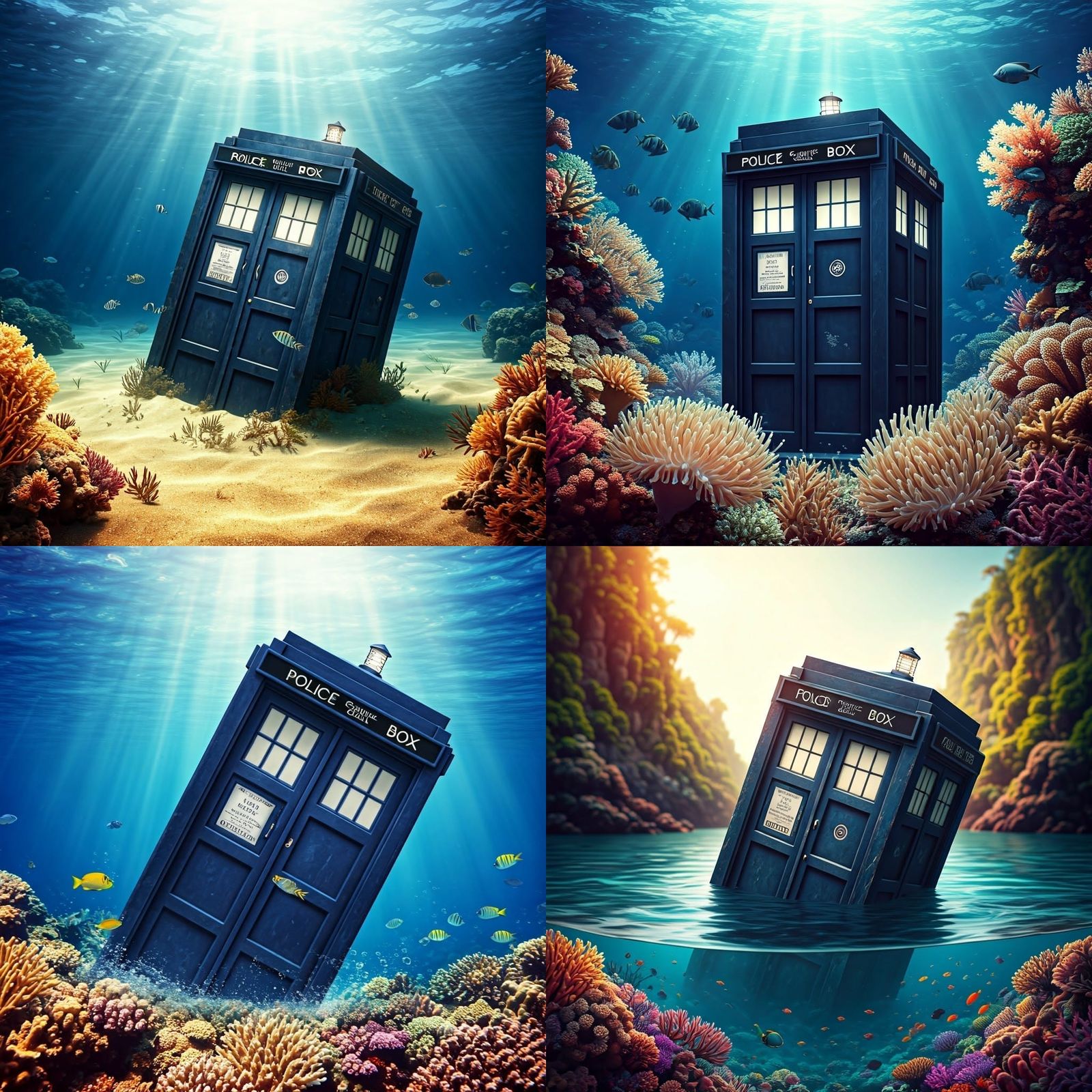 Time Lord's Trusty TARDIS Submerged in Oceanic Splendor