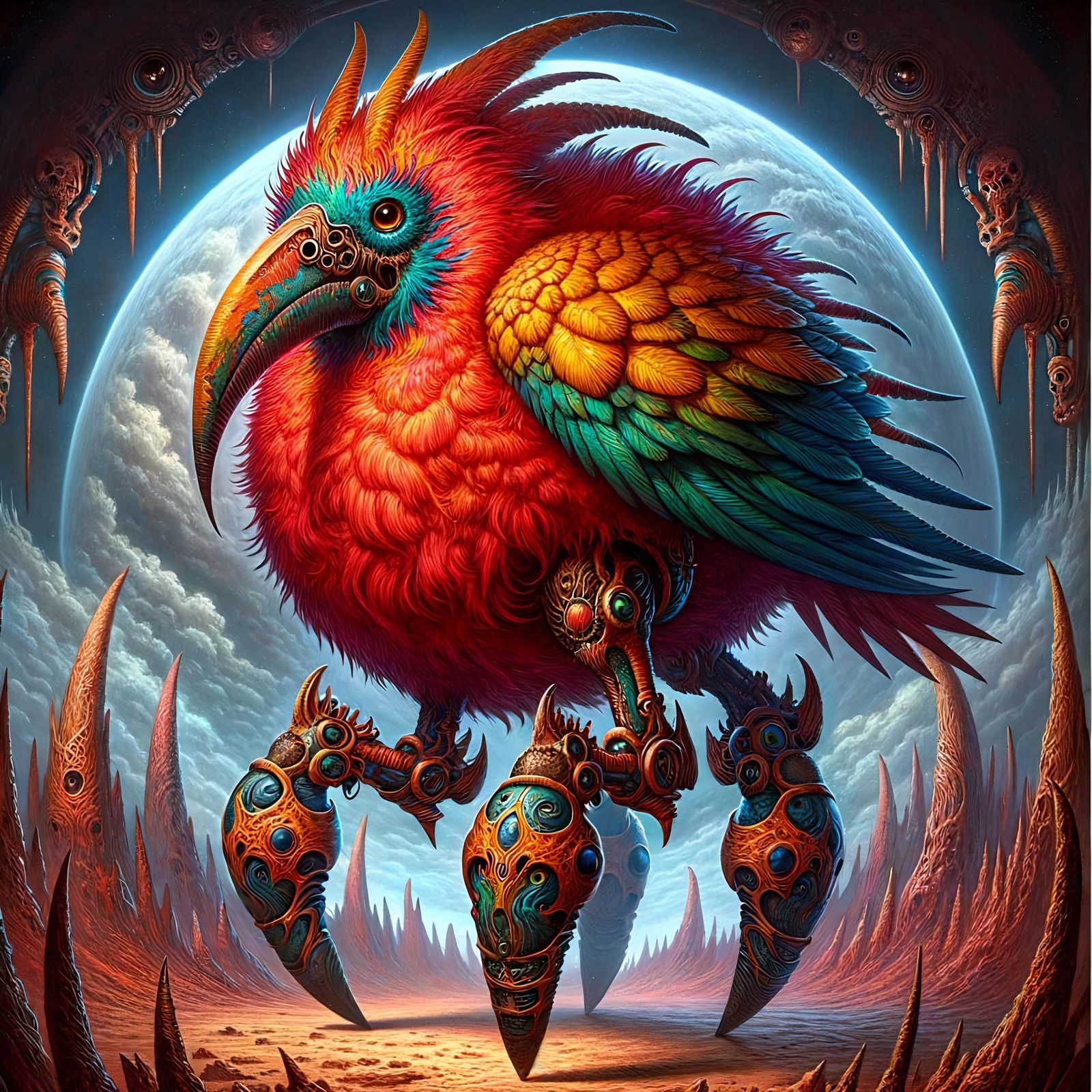 Fantasy Achaierai: Bird-like Creature from Another Plane