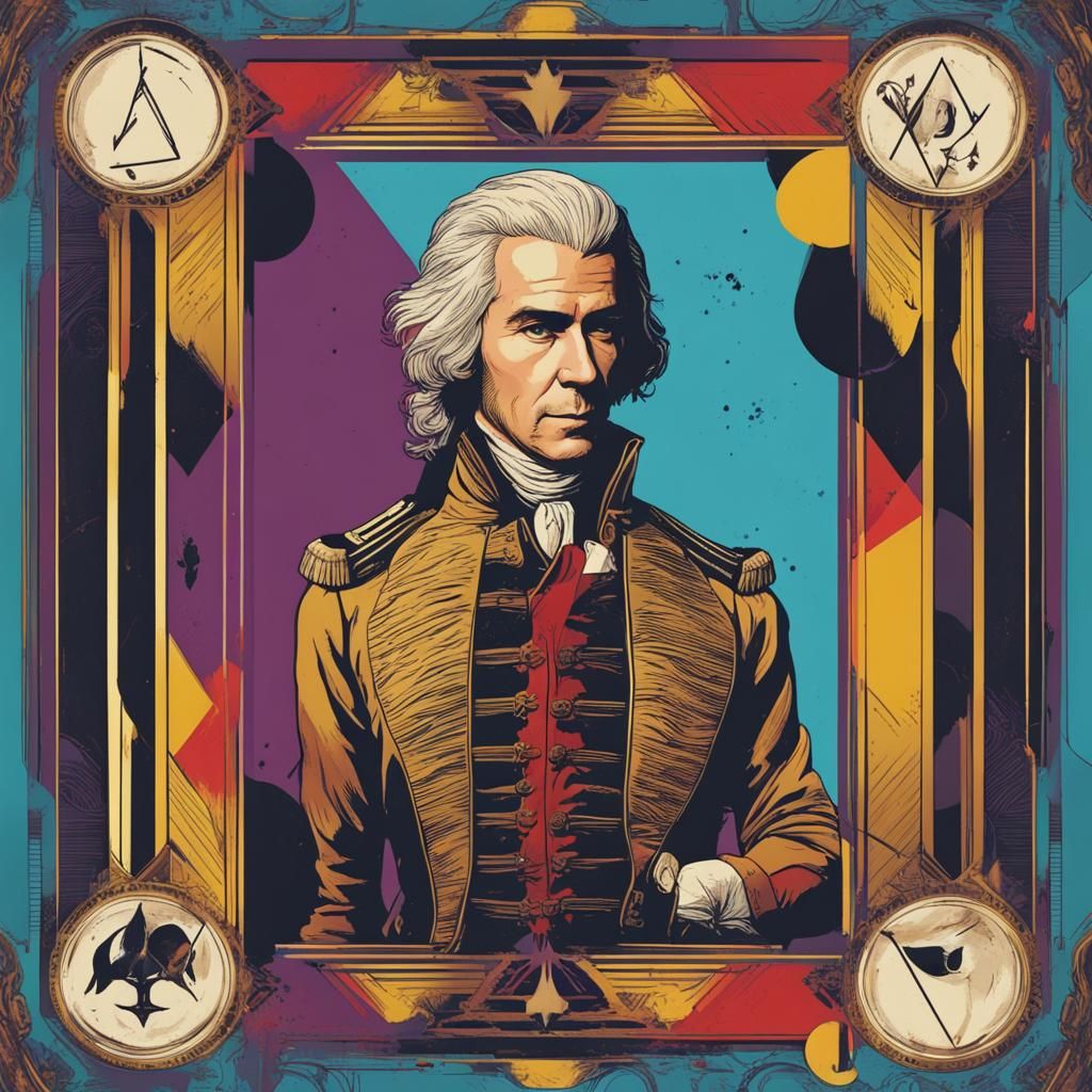 Captain Norrington as Justice Tarot Card in Pop Art