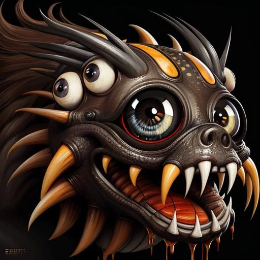 Creepy Animal with Bulging Eyes Digital Art