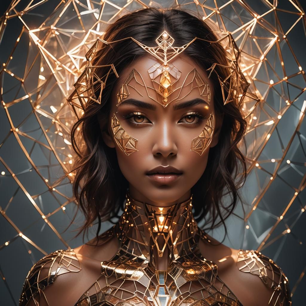 Dual Portrait: Human and Ethereal Figure