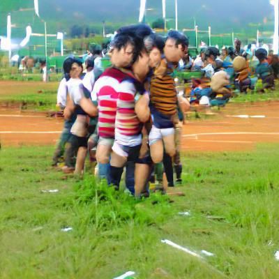 Rugby Match Action on the Field