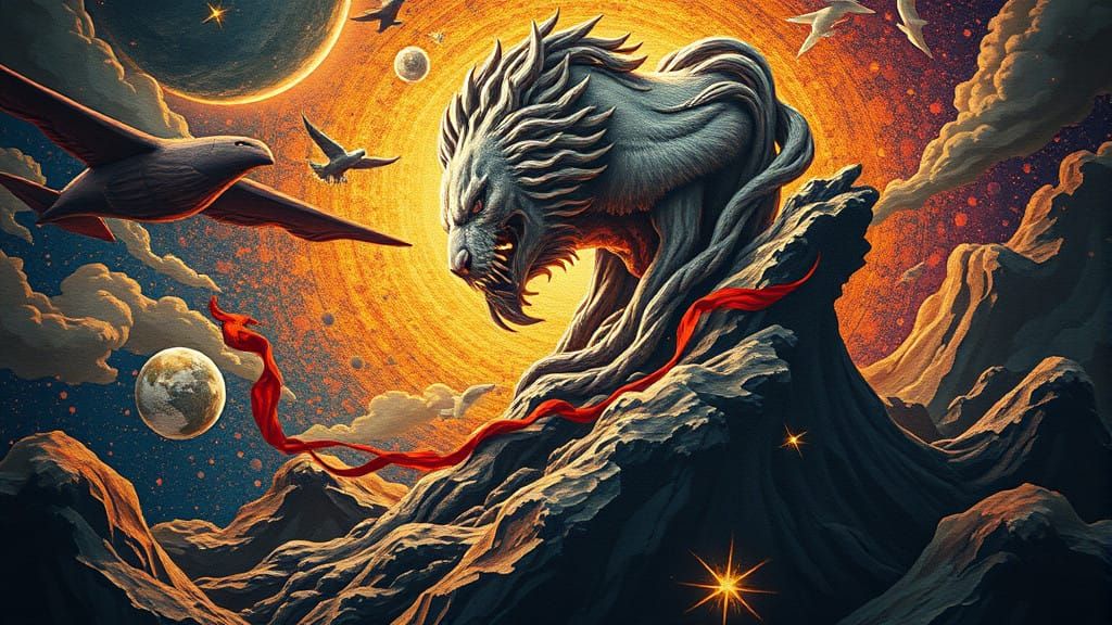 Surrealist Vision of Creation Unfolding