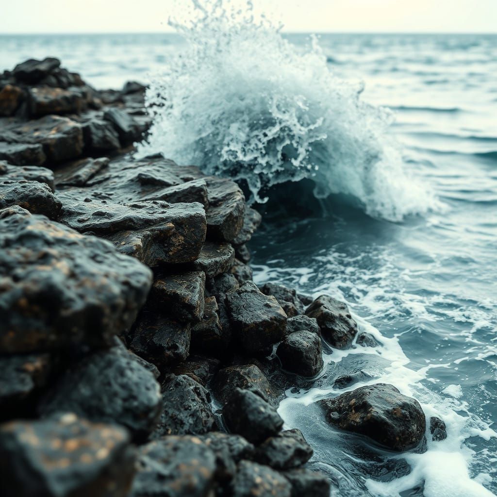 Surreal Ocean Landscape in Hyperrealistic Style