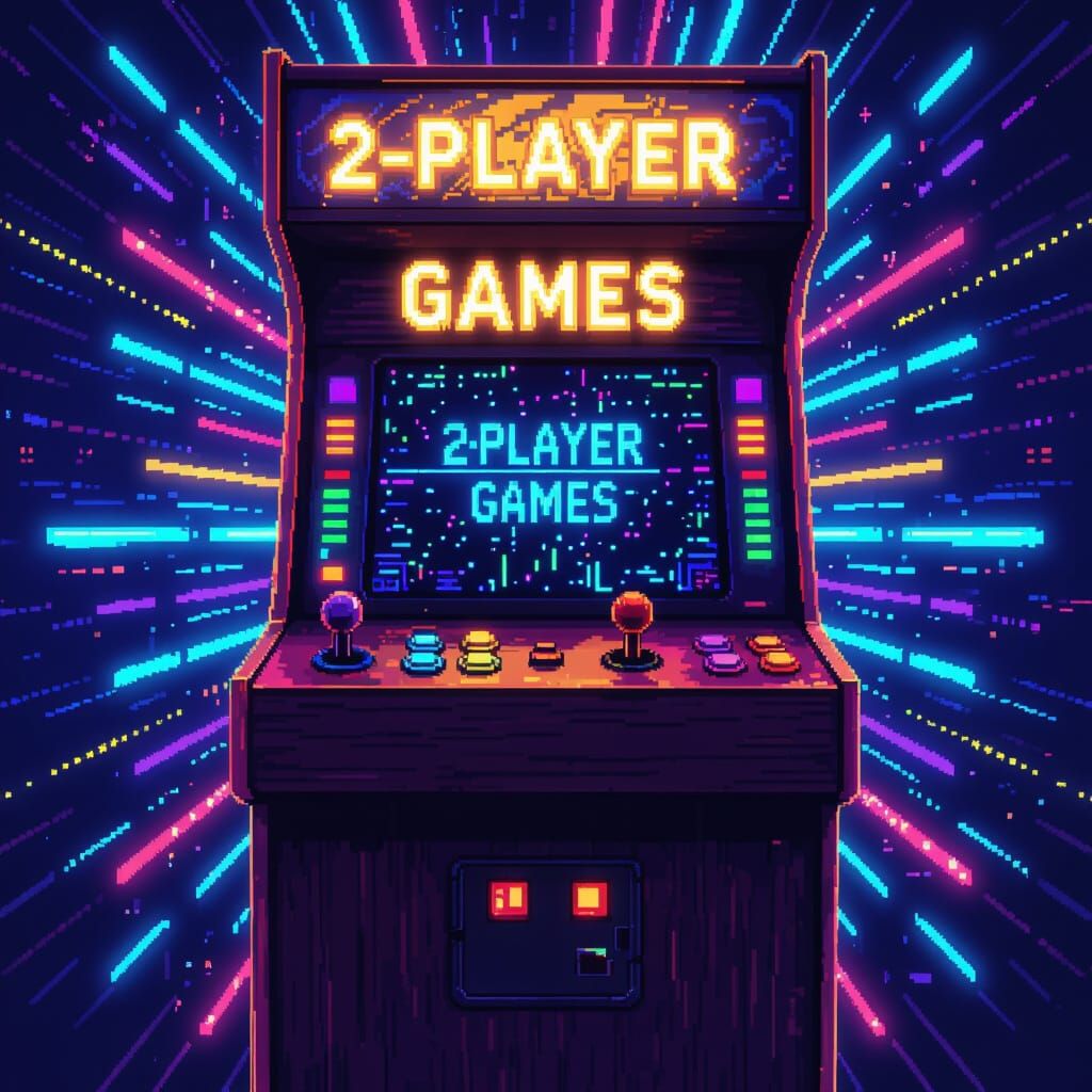 Retro Arcade Cabinet "2-Player Games" Neon Sign