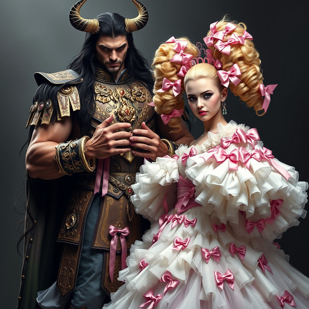 Demon King Buttons Sissy Bride's Wedding Dress