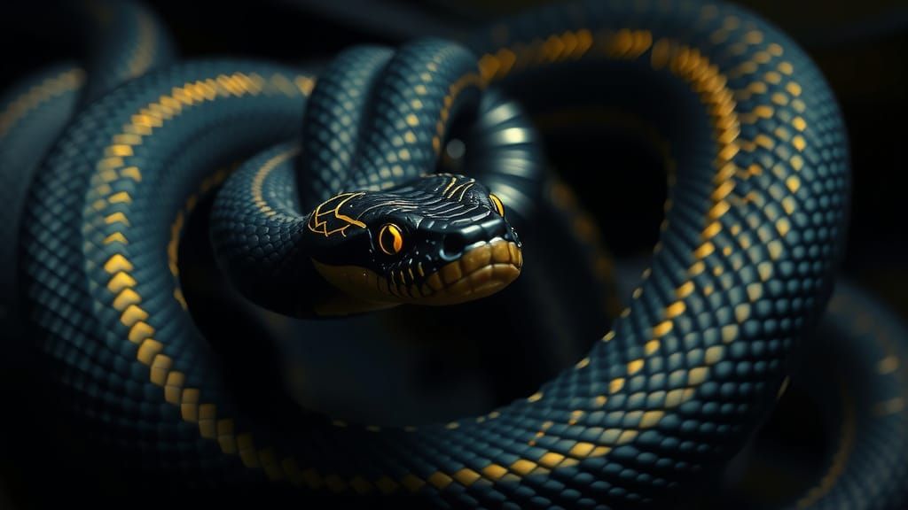 Black and Gold Cobra Strikes in Ninja Style