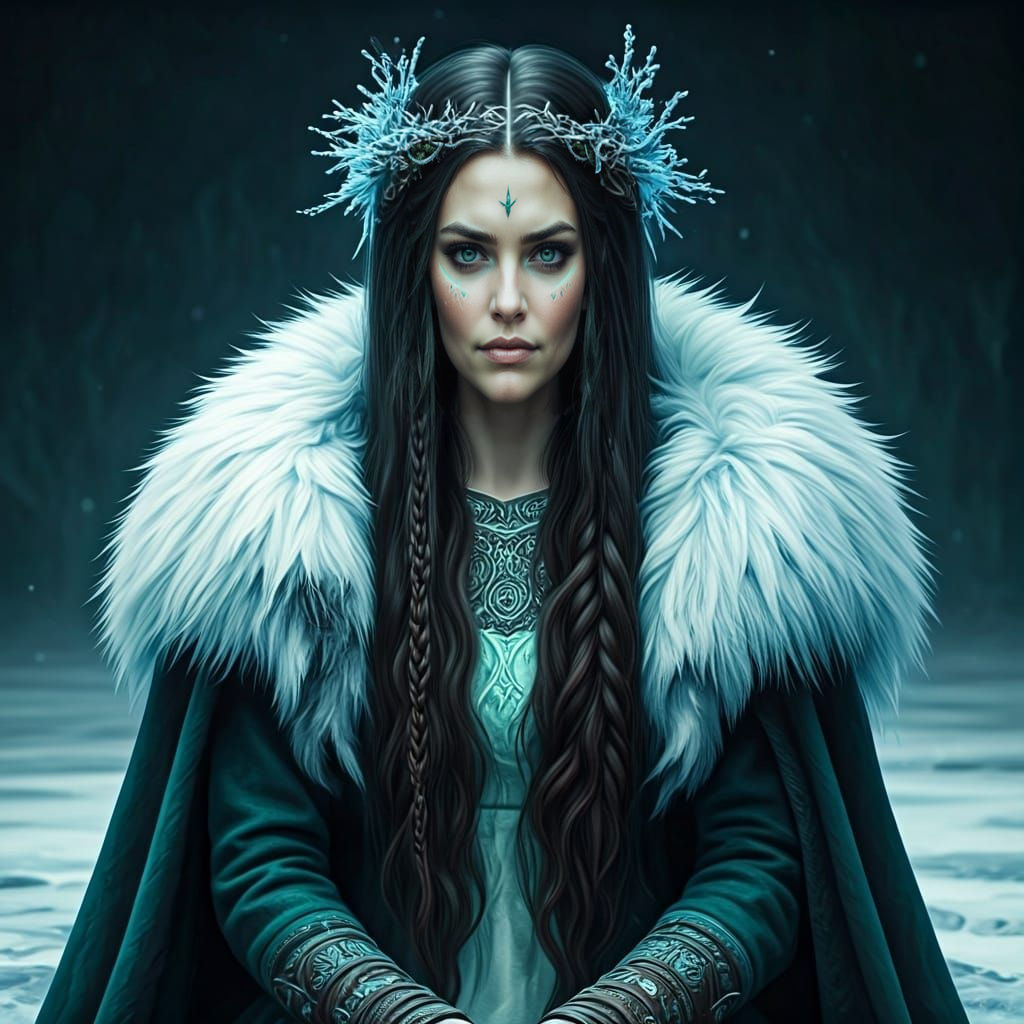 Viking Winter Goddess Rindr with Ice Crown