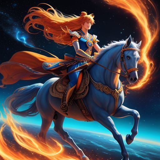 Sailor Venus on Horse-Head Ball in Cosmic Fantasy