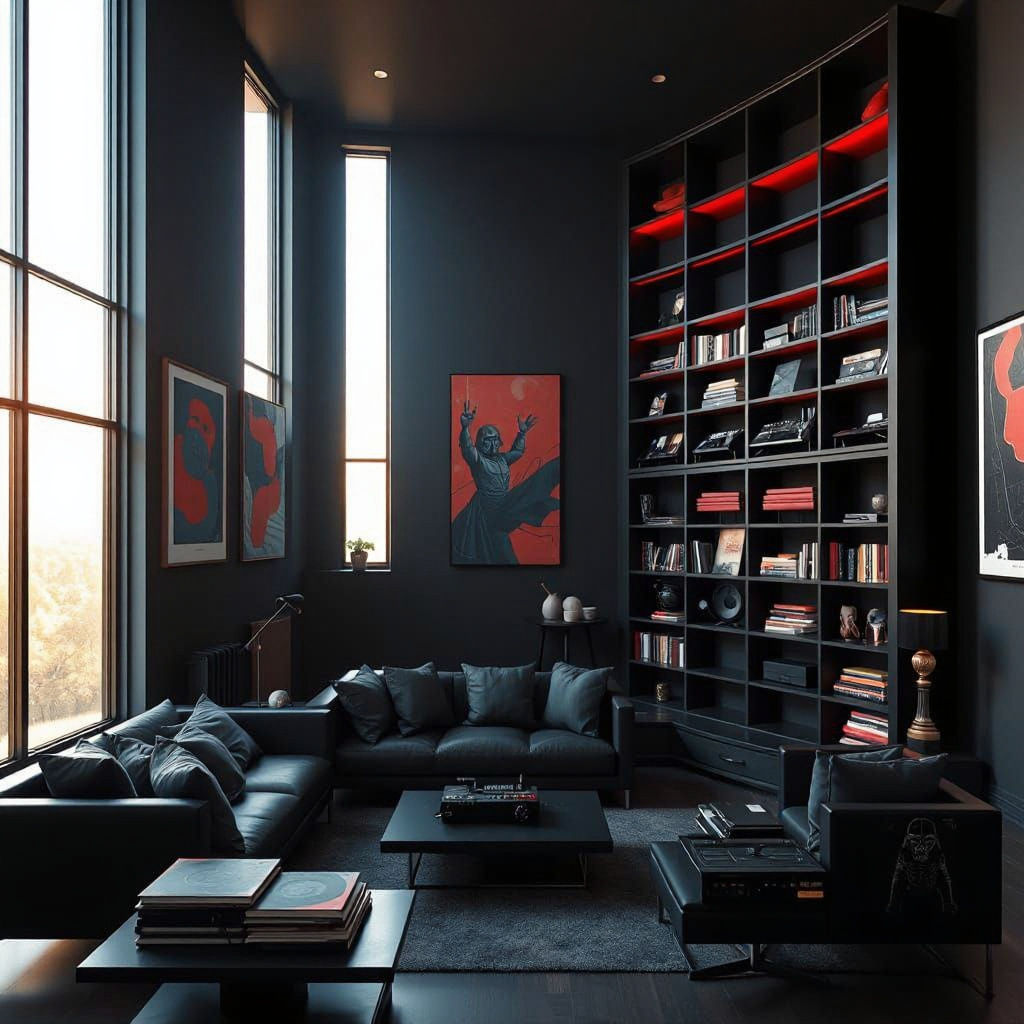 Grand Manor Living Room in Cyberpunk Style