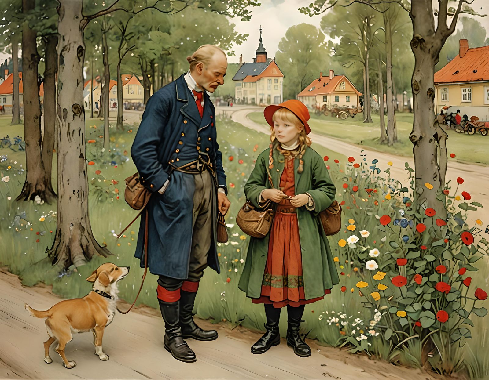 Warm Family Scene in Oil Paint