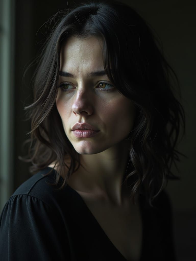 Melancholy Portrait of a Young Widow