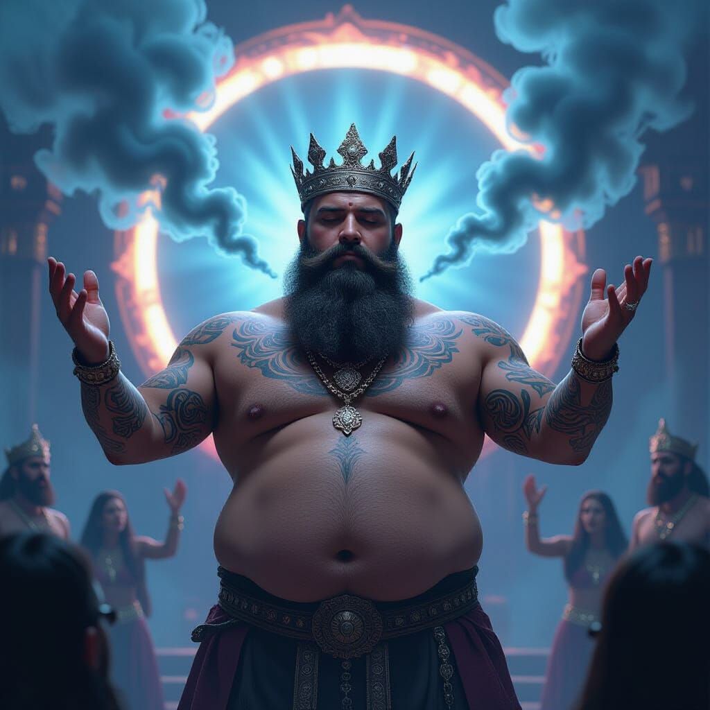 Bearded King Conjures Dark Mist in Psychedelic Style