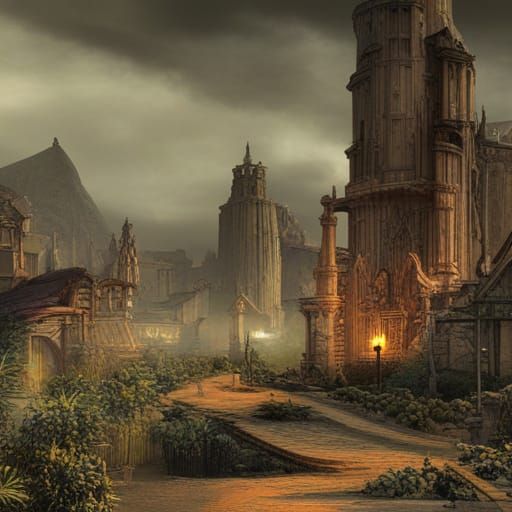 Gothic Art Nouveau Raven in Stained Glass Style