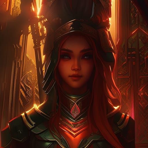 Father and Daughter: Detailed Digital Art in Warm Colors