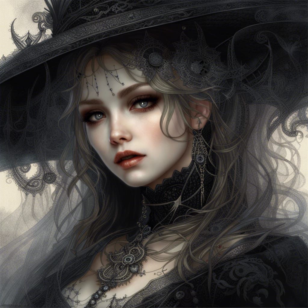 Gothic Princess Portrait in Hyperrealistic Style