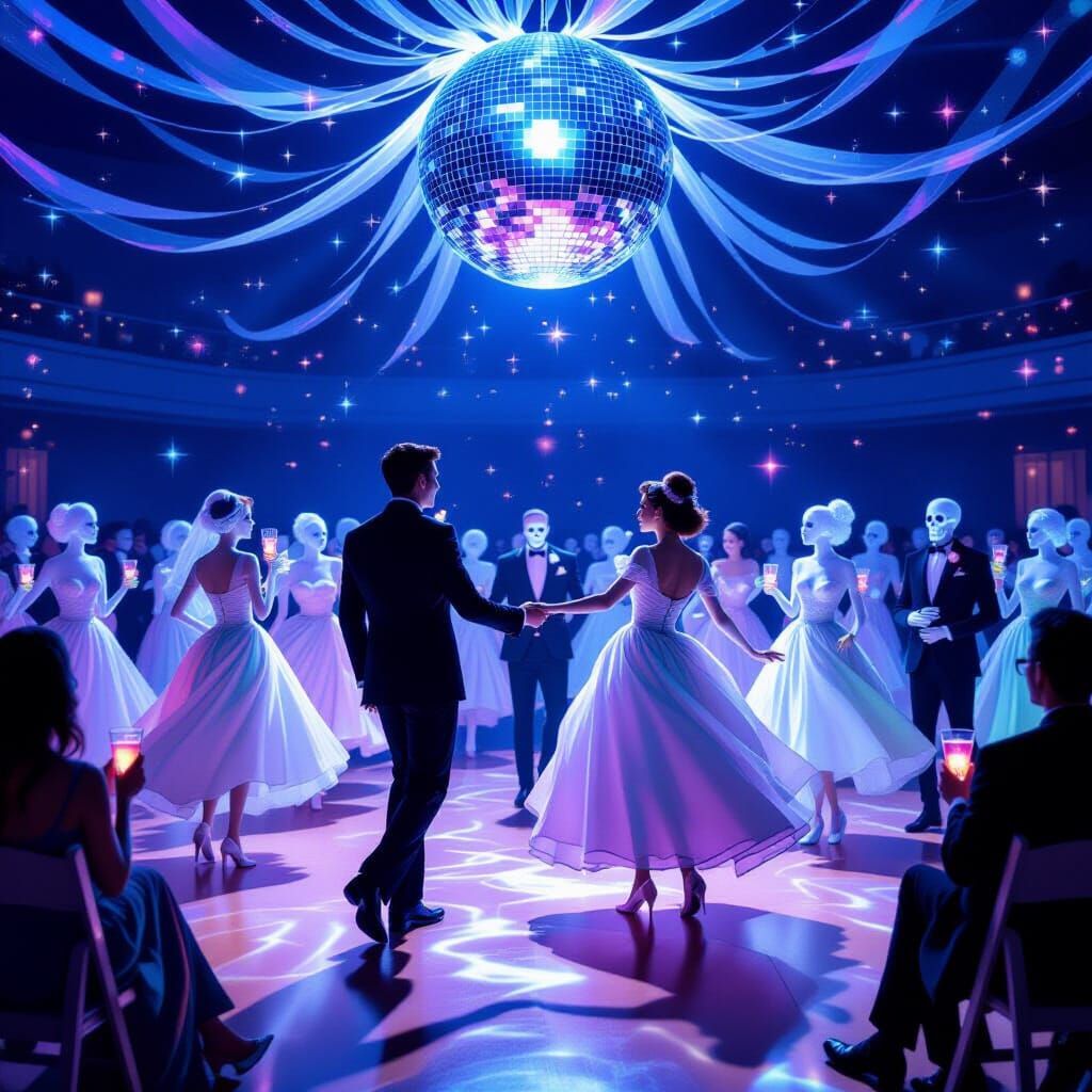 Spectral Prom Night Ethereal Ballroom Digital Painting
