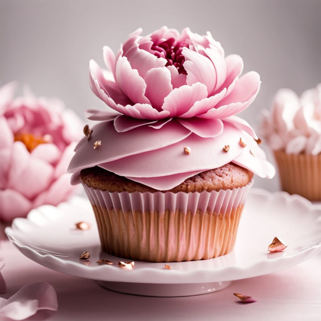 Pink Peony Cupcake: Cinematic Bakery Photography