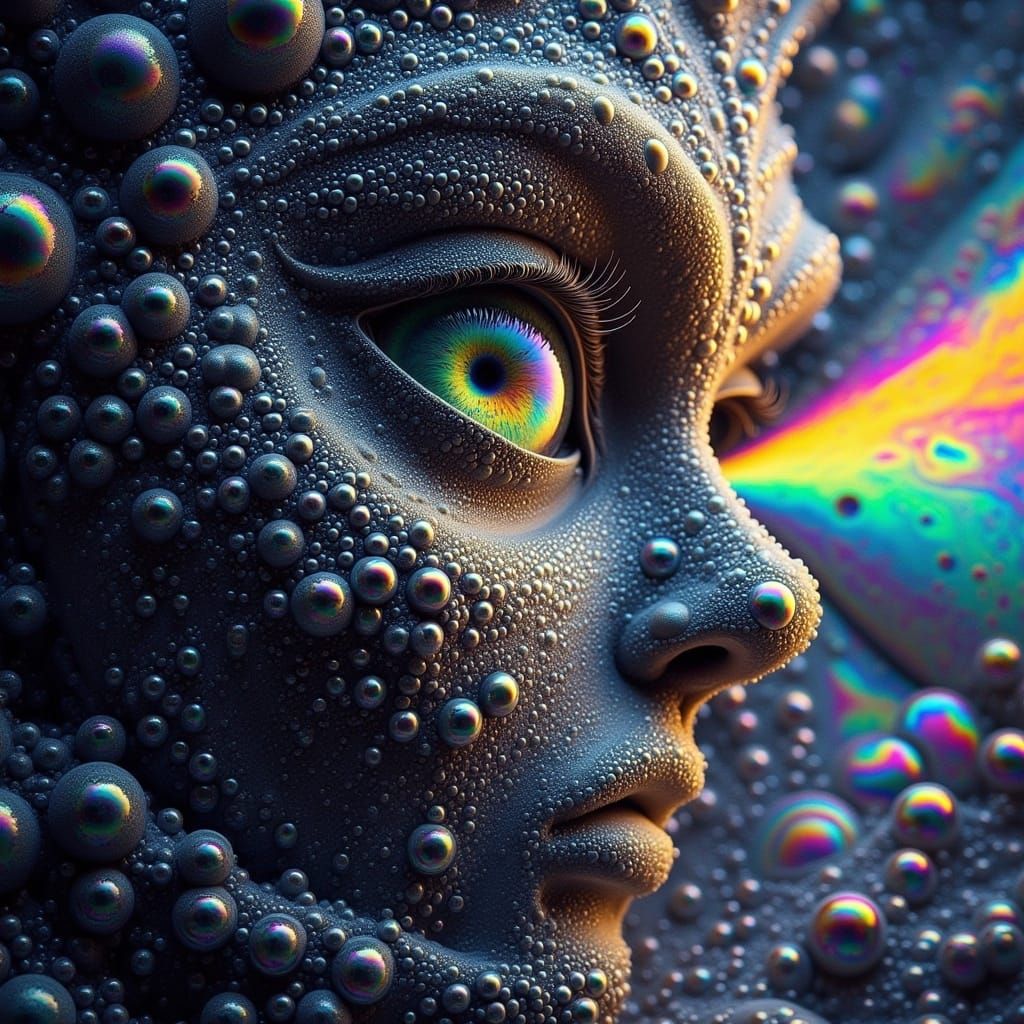 Cosmic Visionary Woman in Ethereal Glow