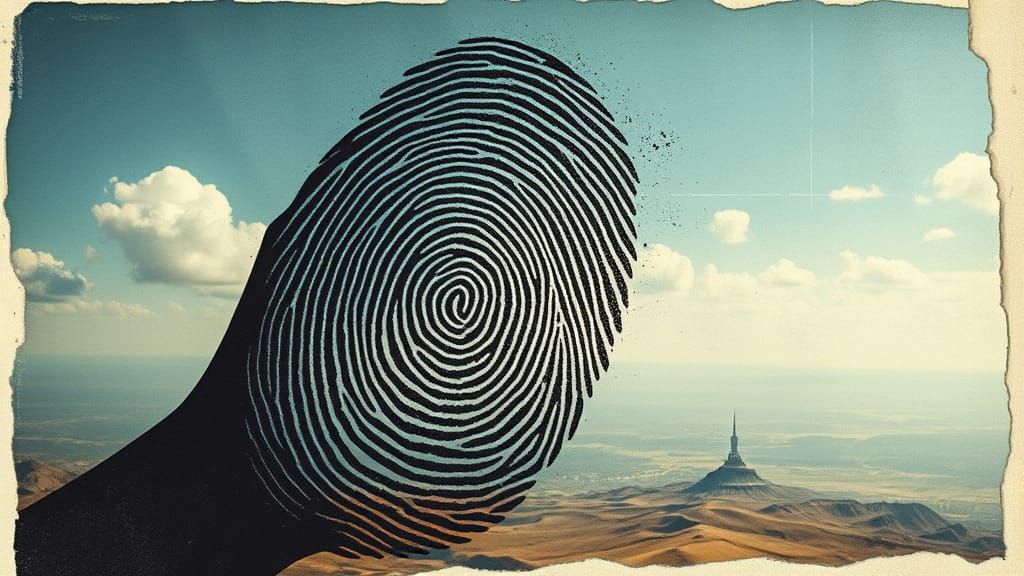 Fingerprint Transforms into Surreal Digital Landscape