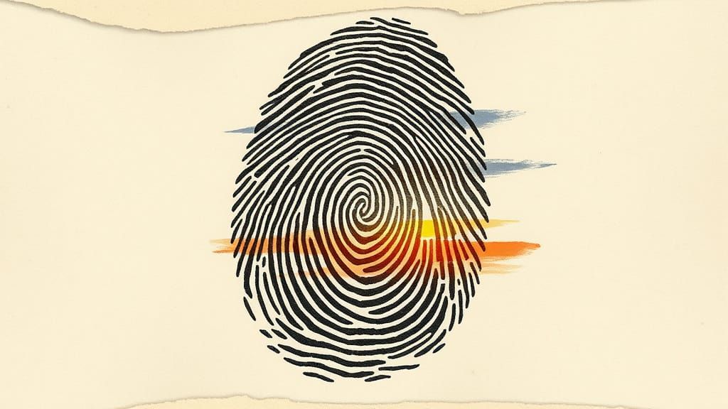Fingerprint Transforms Into Symbolic Landscape Art