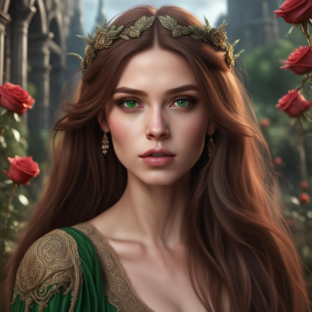 Portrait of a Young Lady in Detailed Matte Painting