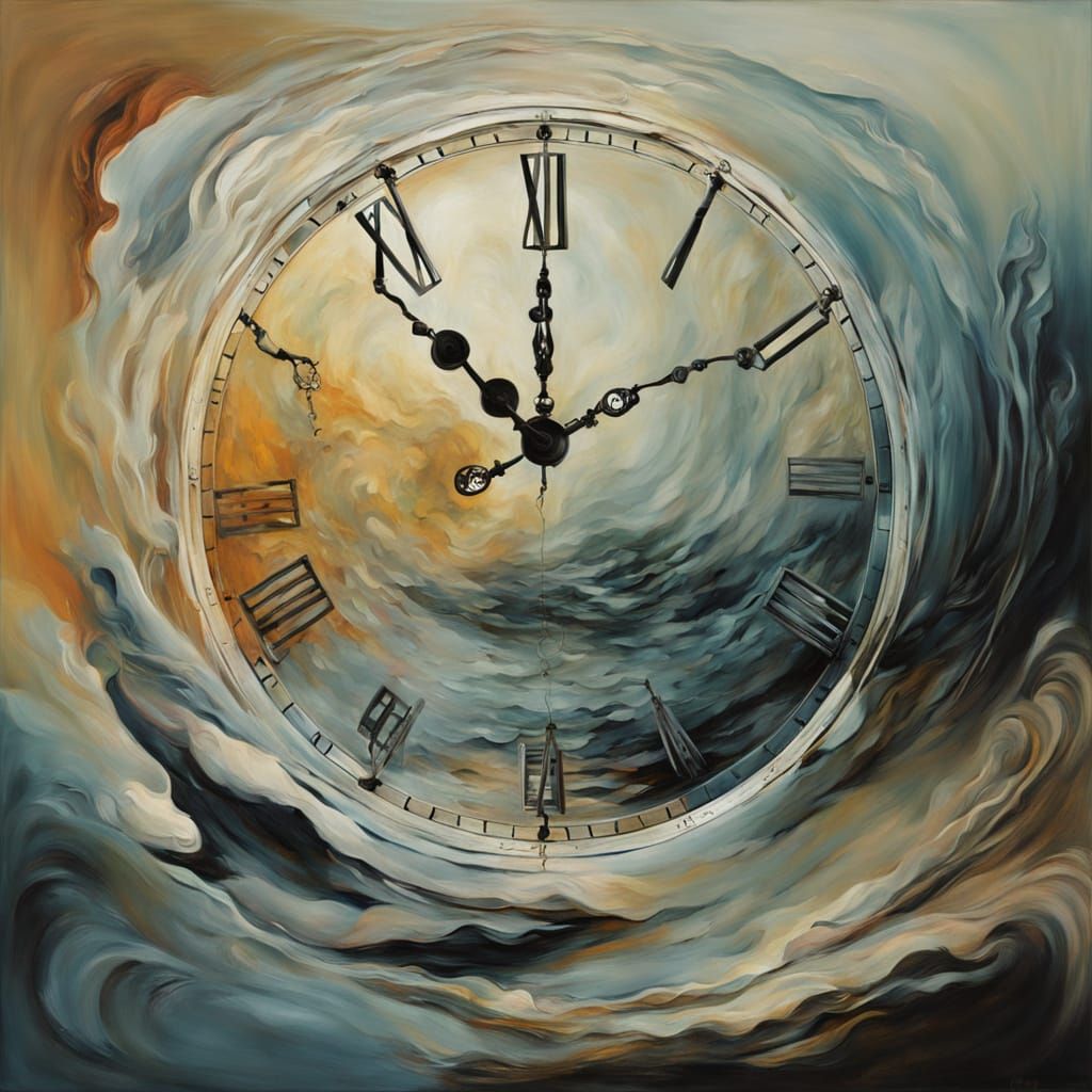 Surreal Hand Grasping Time in Ethereal Dreamscape