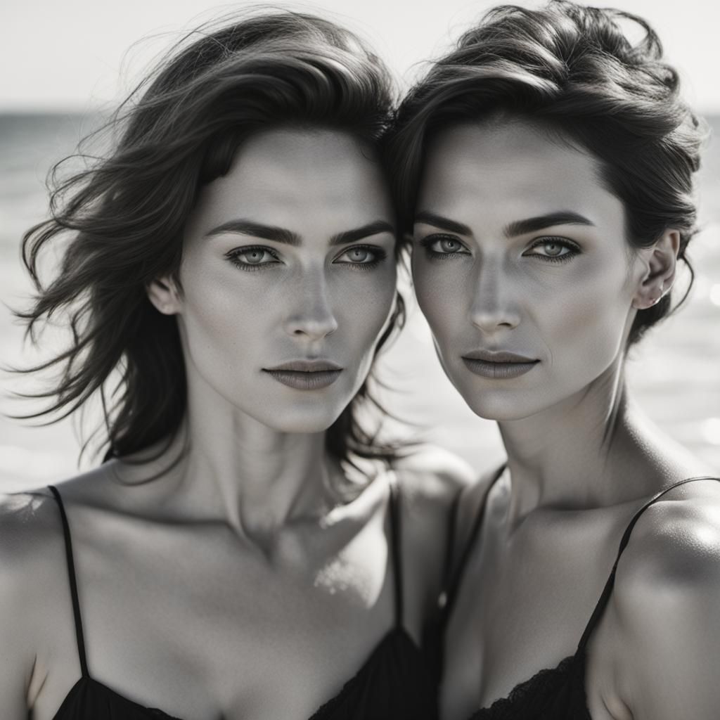 Romantic Beach Portrait of Two Women