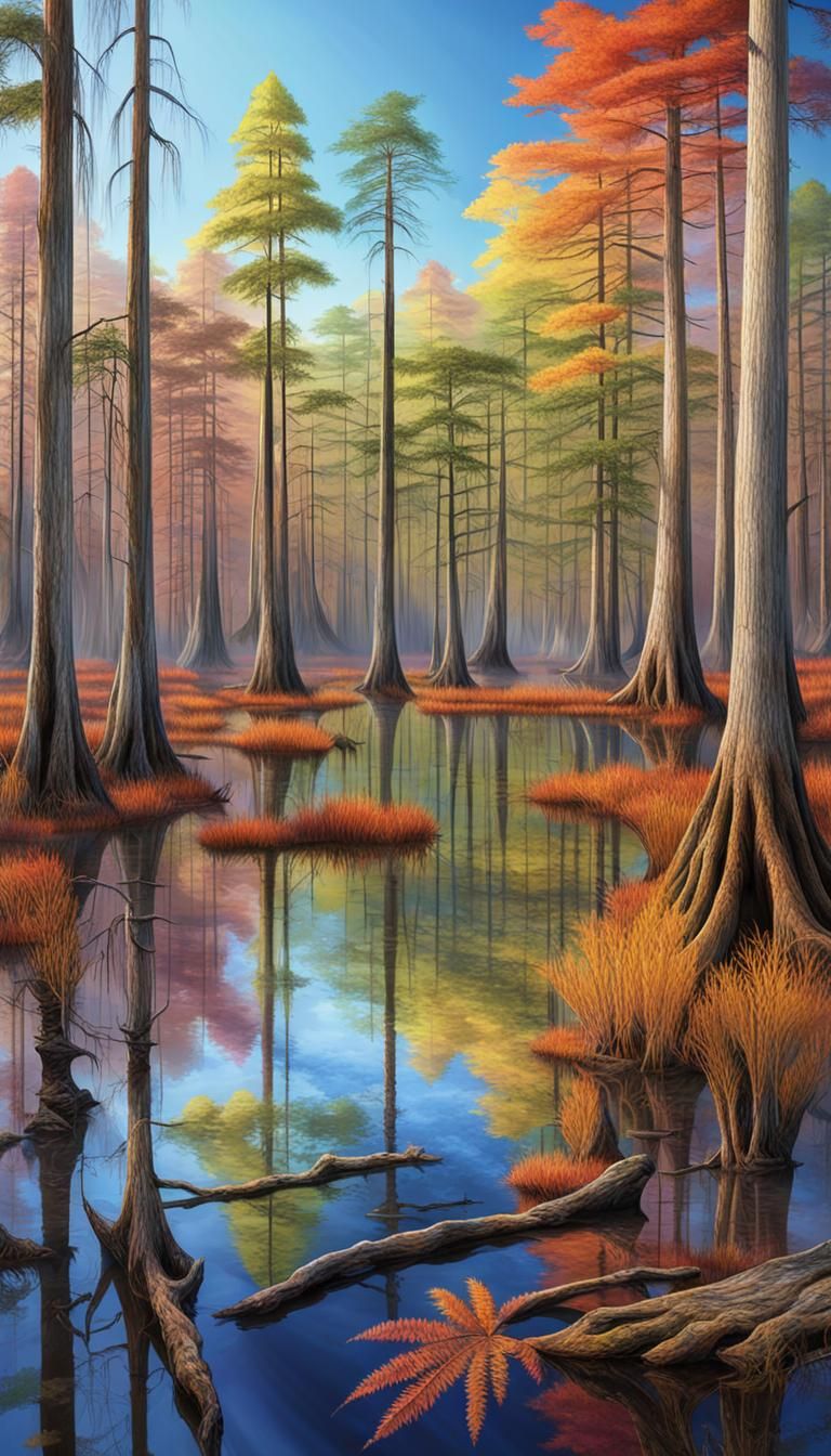 "Rainbow Swamp" Rainbow swamps happen when the bald cypress ...
