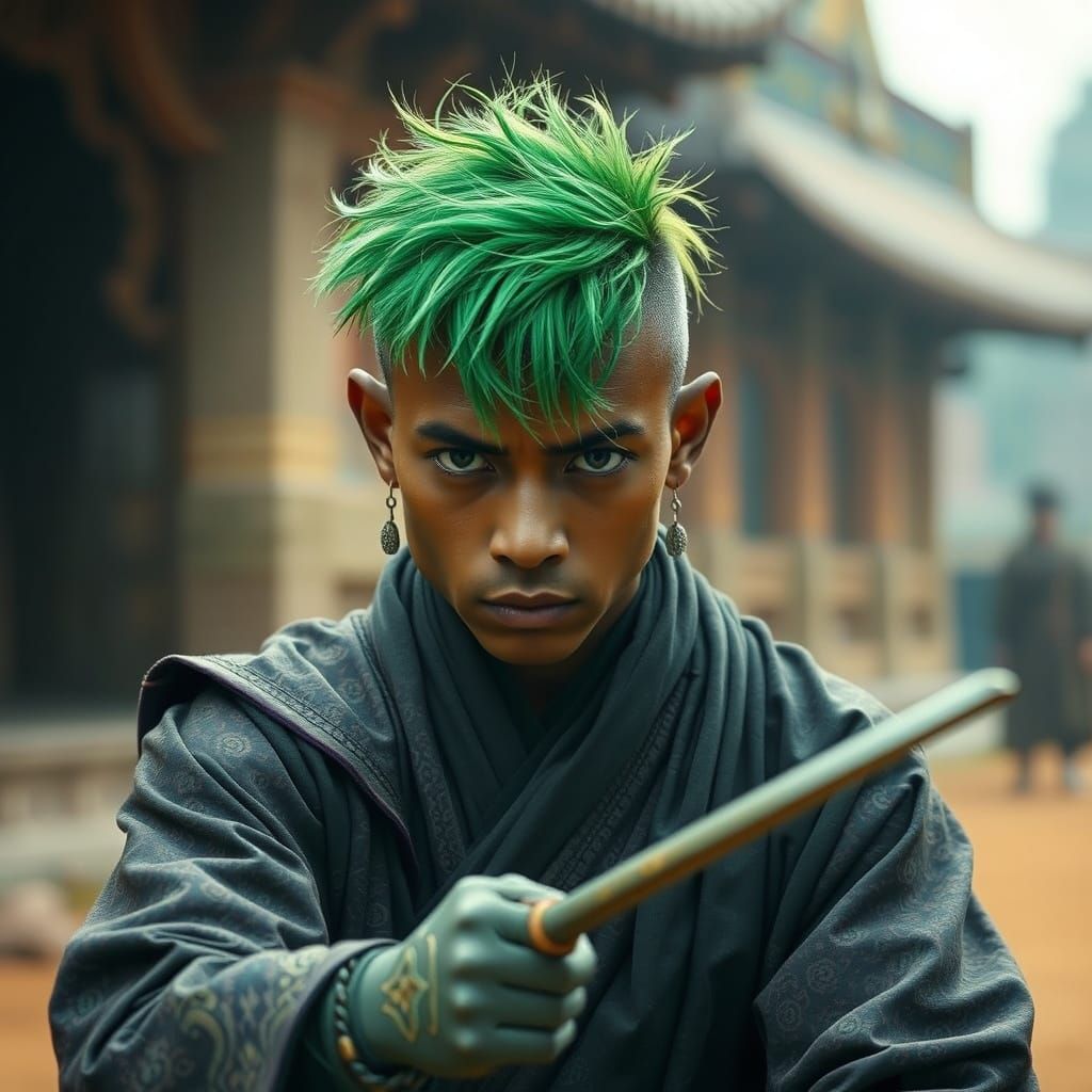 Epic Fantasy Monk in Cinematic Film Style