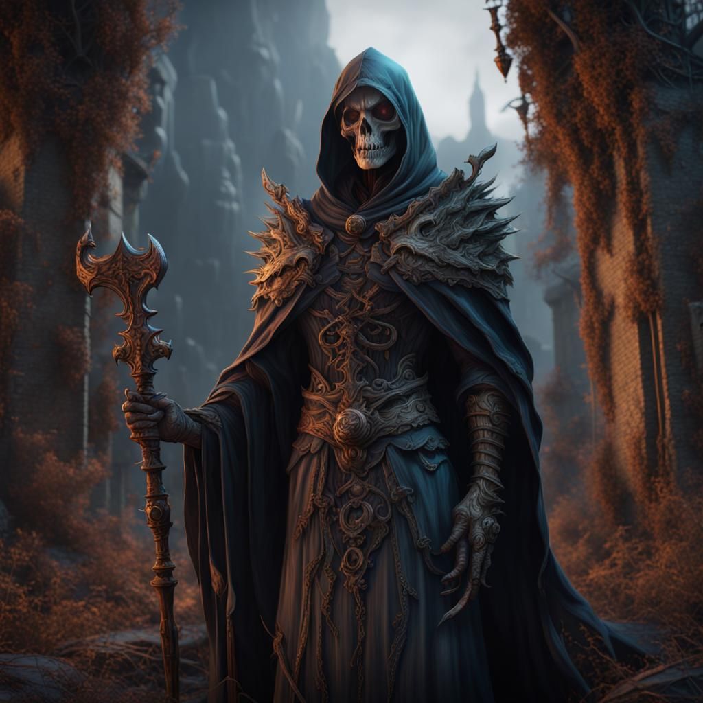 Detailed Matte Painting of Death in Deep Color