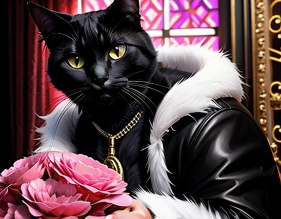 Sharp Dressed Cat in 3D Comic Book Style