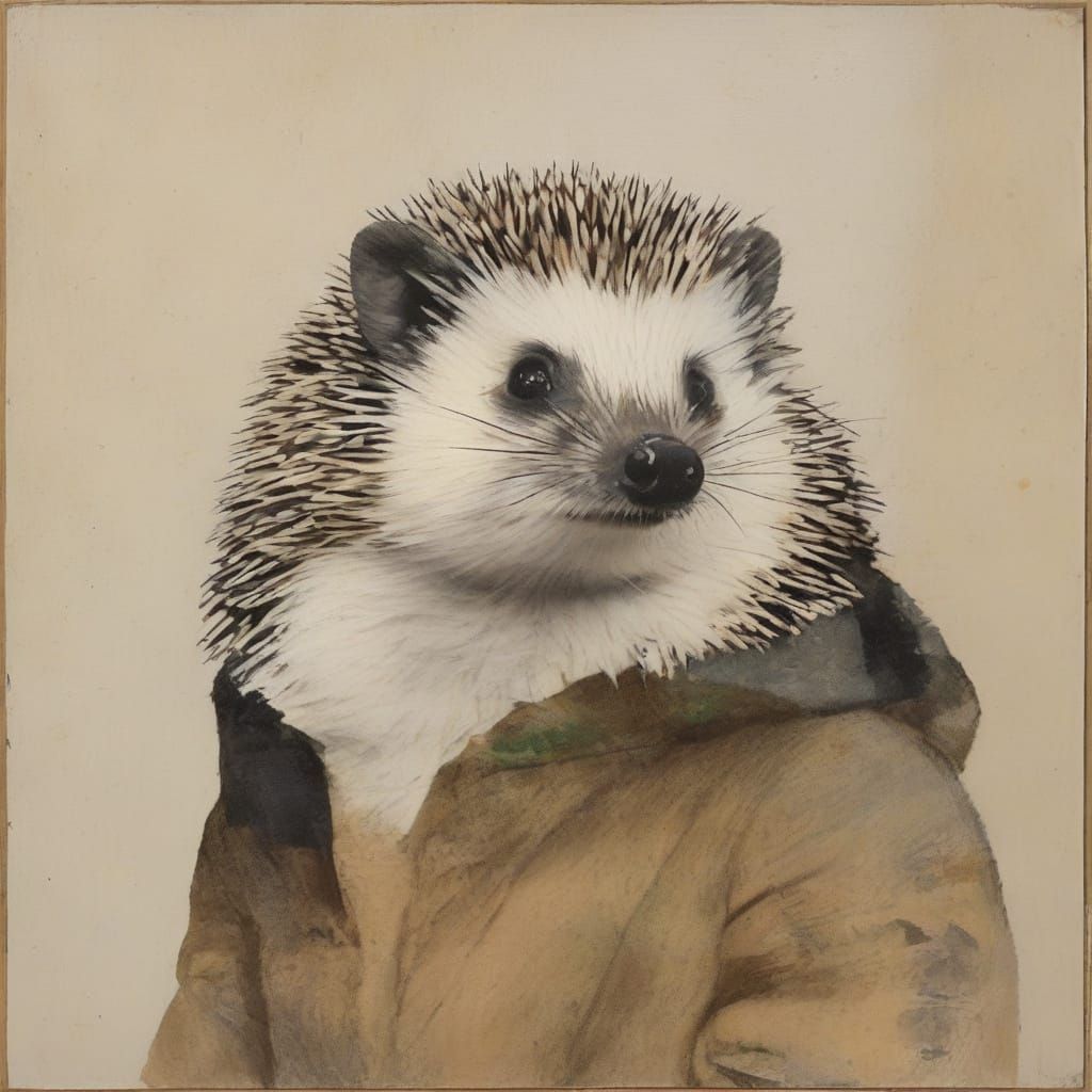 Hedgehog Imagines Being a Cat in Rublev Warhol Style