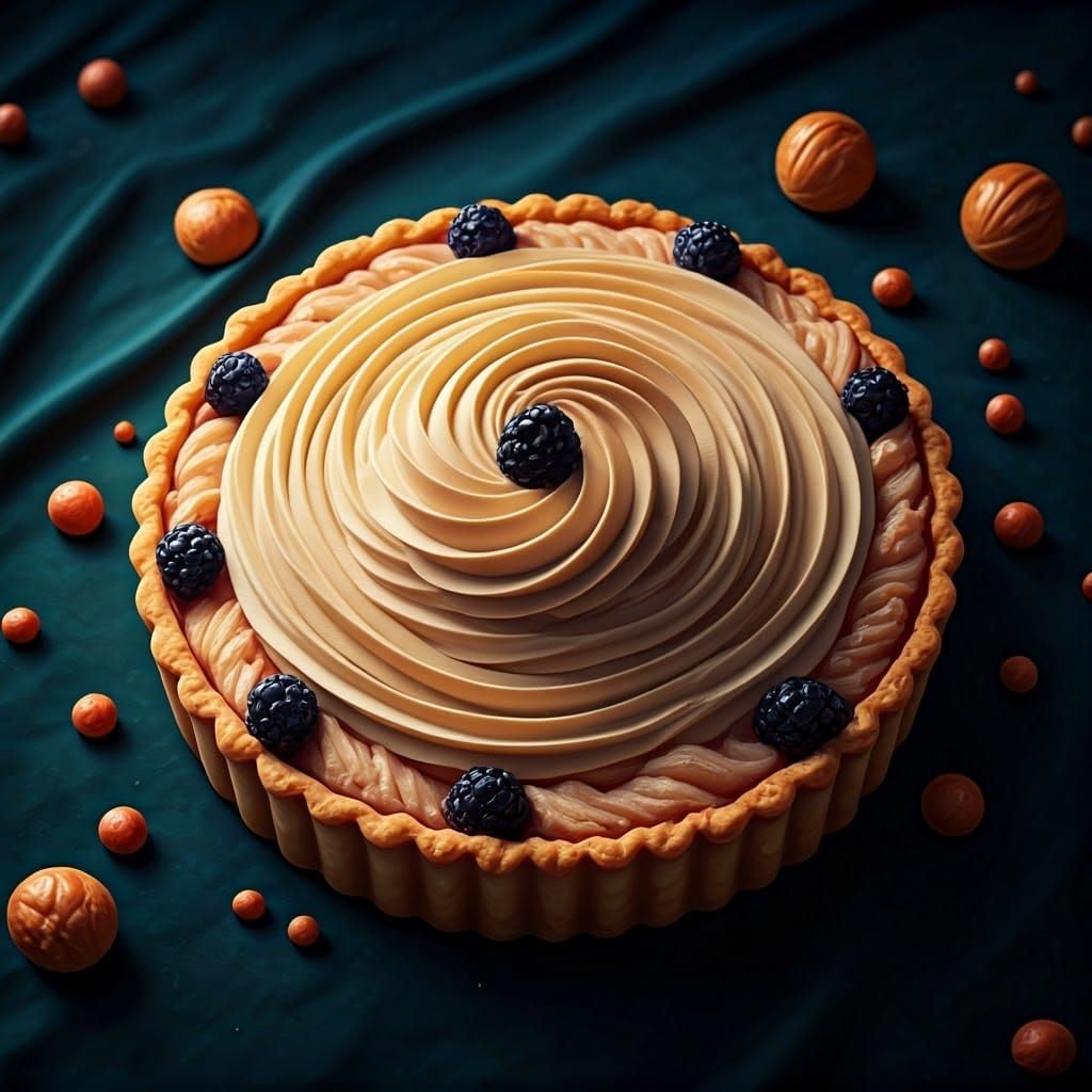 Majestic Tartan Apple Tart in Hyper-Realistic Style