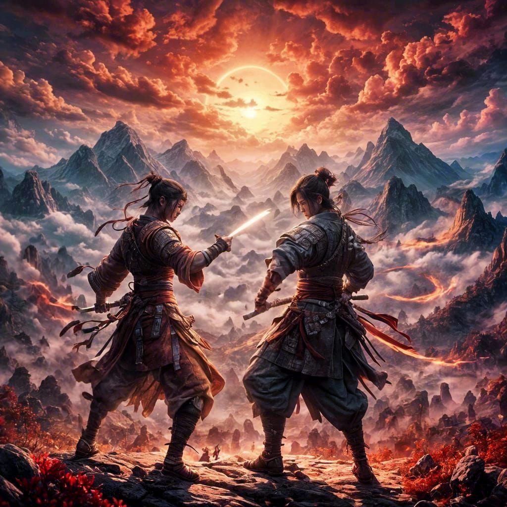 Samurai Mortal Kombat Under Sunset Light